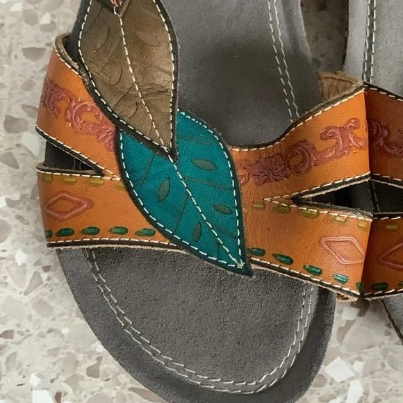 L’Artiste by Spring Step Leather Sandals Women’s Multicolor US 7.5 EU 38 - Picture 3 of 13